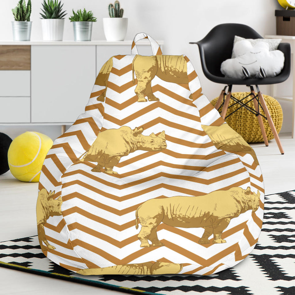 Rhino Yellow Theme Pattern Bean Bag Cover