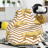 Rhino Yellow Theme Pattern Bean Bag Cover