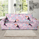 Beautiful Toucan Flower Leaves Sofa Slipcover