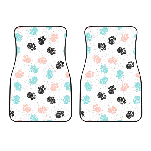 Dog Paws Pattern Print Design 04 Front Car Mats