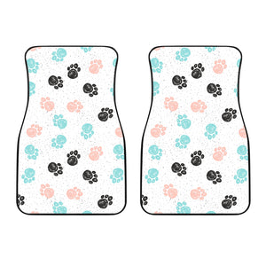 Dog Paws Pattern Print Design 04 Front Car Mats