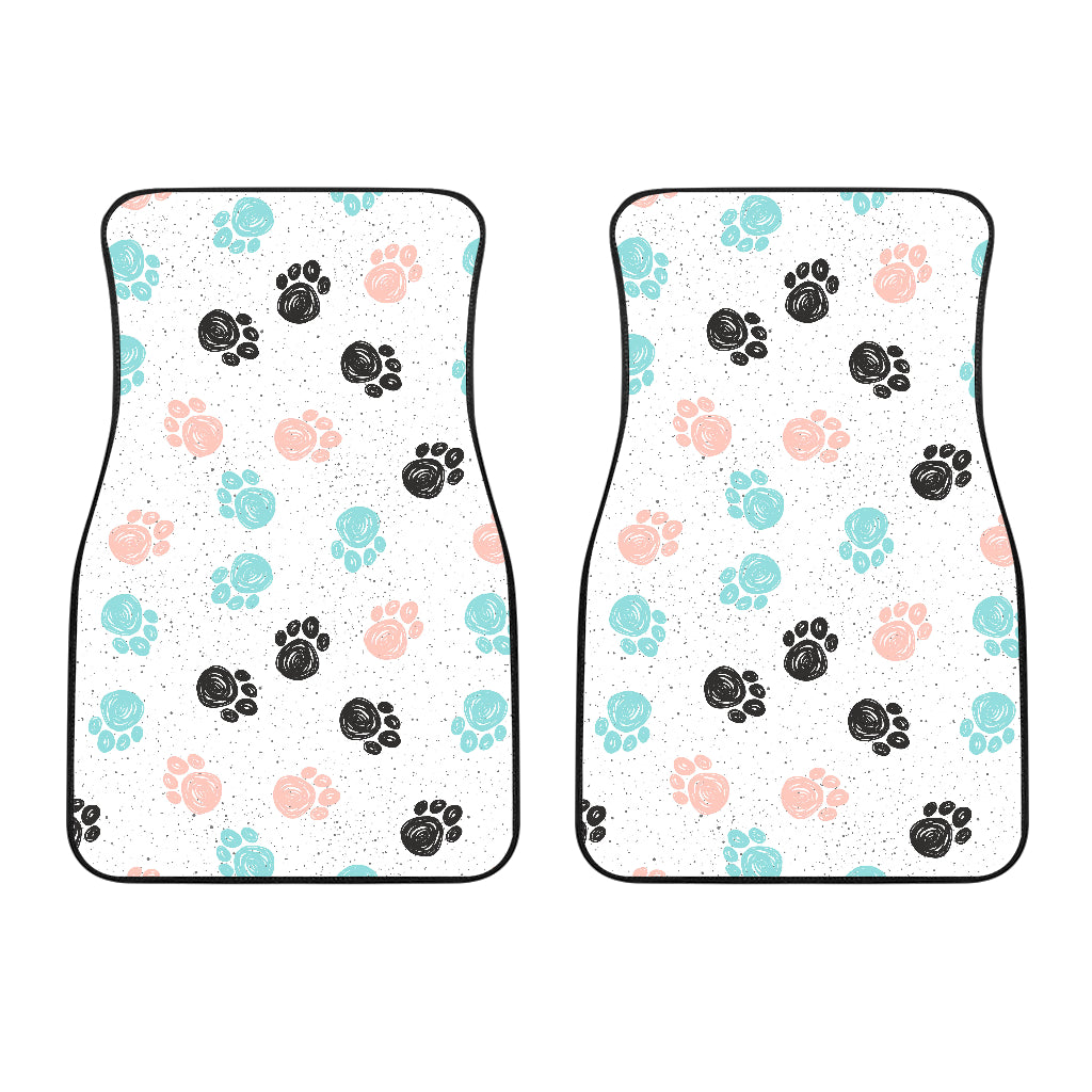 Dog Paws Pattern Print Design 04 Front Car Mats