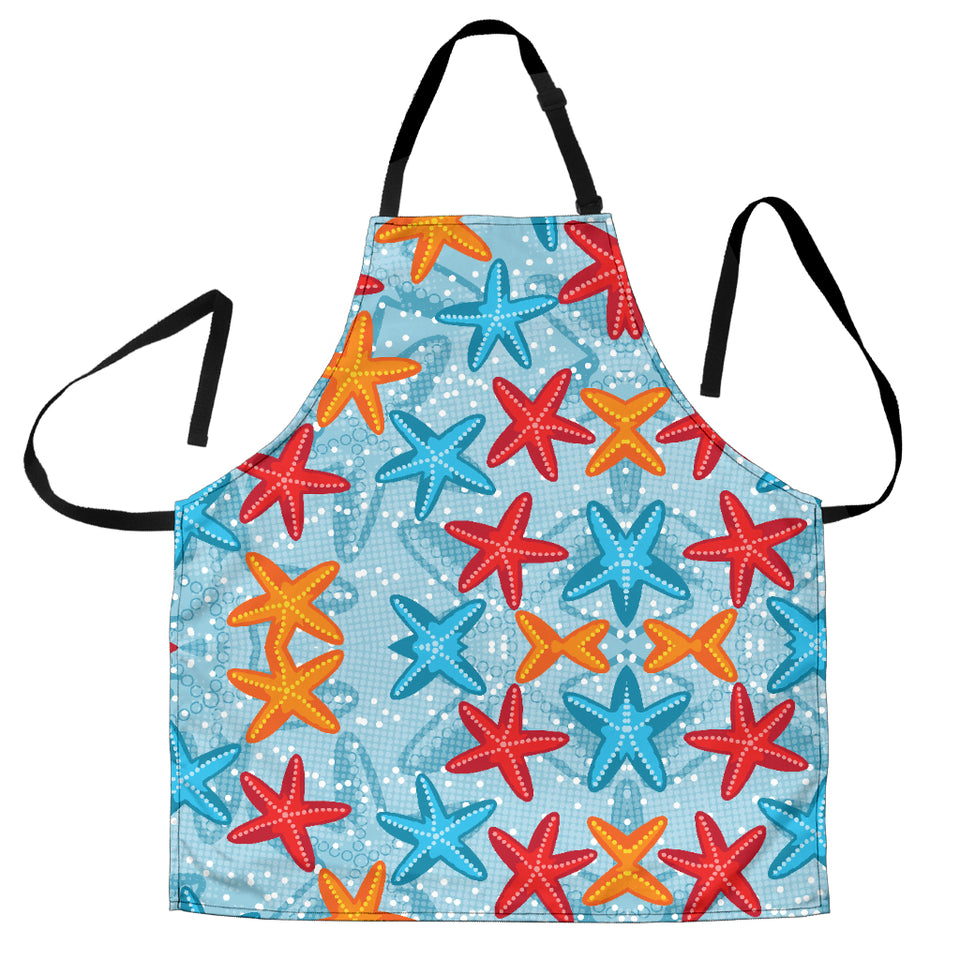 Blue Red Orange Starfish Pattern Adjustable Apron