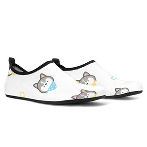 Cute Siberian Husky Pattern Aqua Shoes