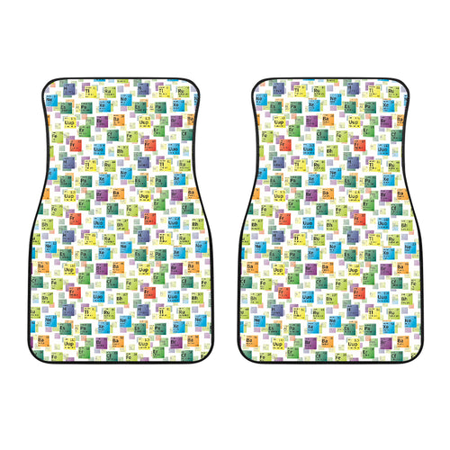 Chemistry Periodic Table Pattern Print Design 05 Front Car Mats