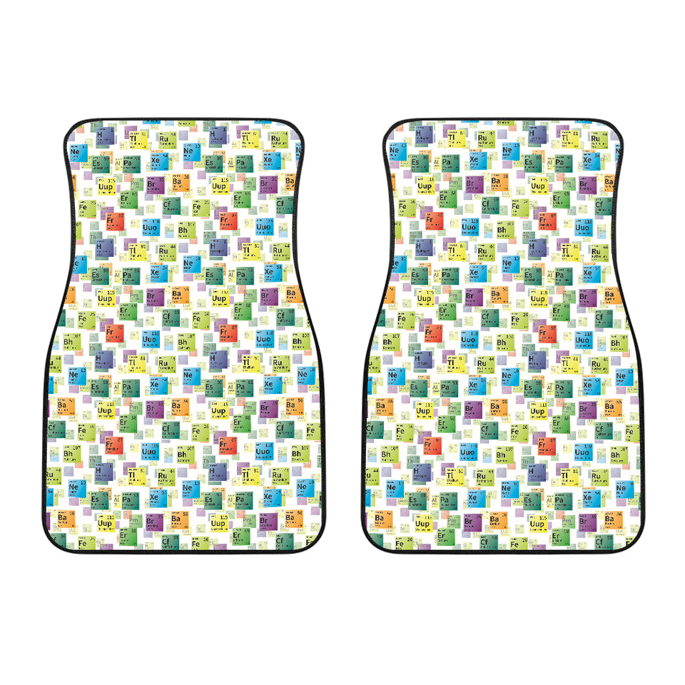 Chemistry Periodic Table Pattern Print Design 05 Front Car Mats