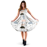 Polar Bears Star Poka Dot Pattern Sleeveless Midi Dress