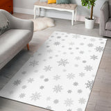Snowflake Pattern White Background Area Rug
