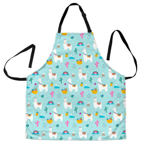 Llama Alpaca Cactus Leaves Pattern Adjustable Apron