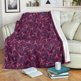 Eiffel Tower Heart Pattern Print Design 04 Premium Blanket