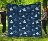 Stingray Pattern Print Design 04 Premium Quilt