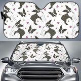 Boston Terrier Dog Hearts Vector Pattern Car Sun Shade