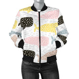Whale Dot Pattern Women'S Bomber Jacket