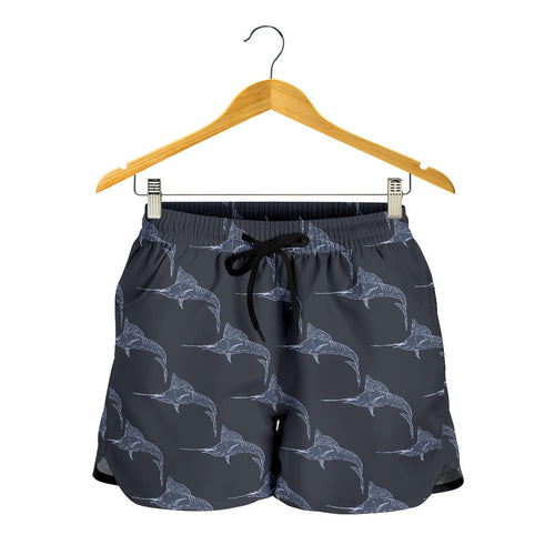 Swordfish Pattern Print Design 03 Women Shorts