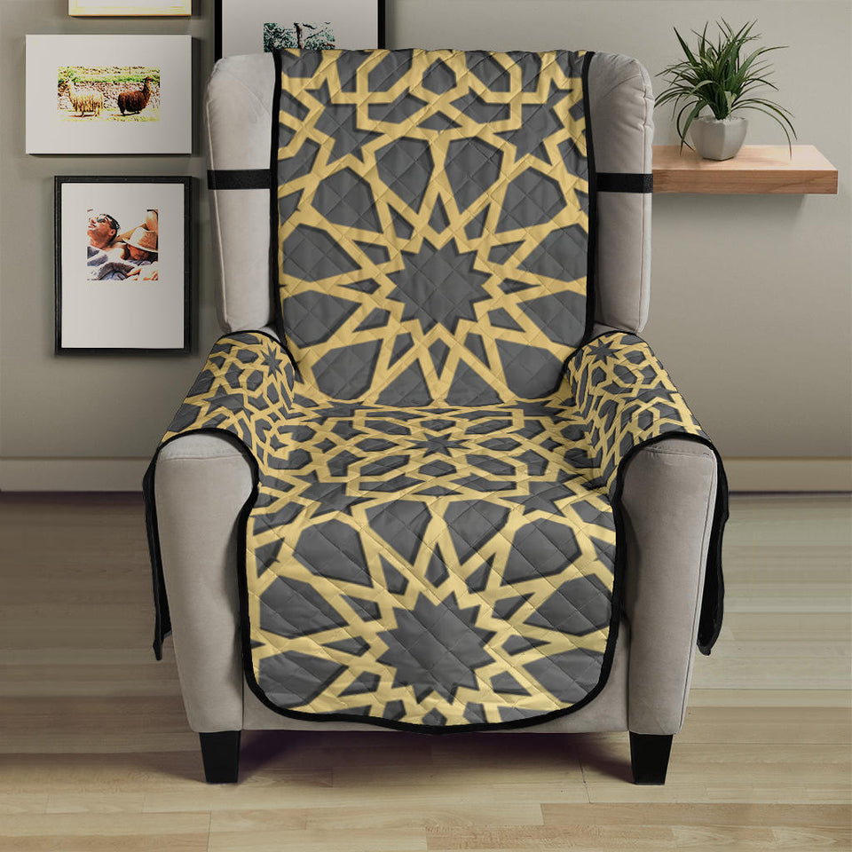 arabic star gold pattern Chair Cover Protector