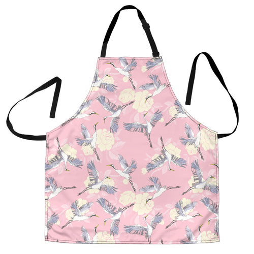 Japanese Crane Rose Pattern Adjustable Apron