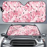 Pink Flamingos Pattern Background Car Sun Shade