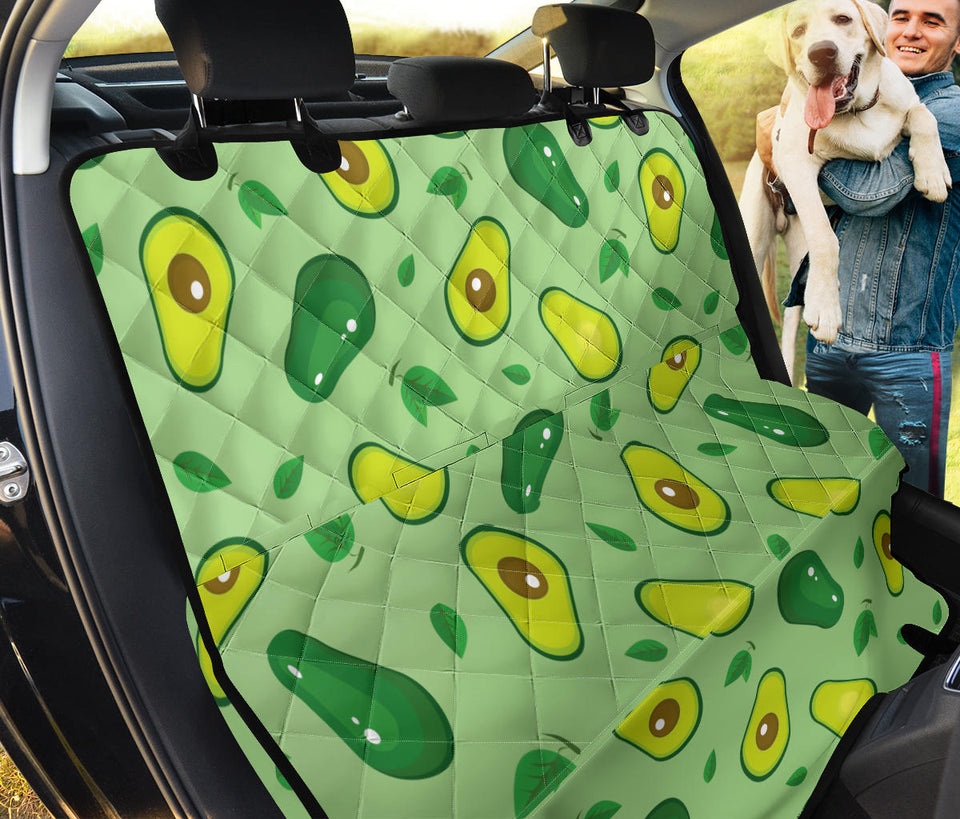Avocado Pattern Green Background Dog Car Seat Covers