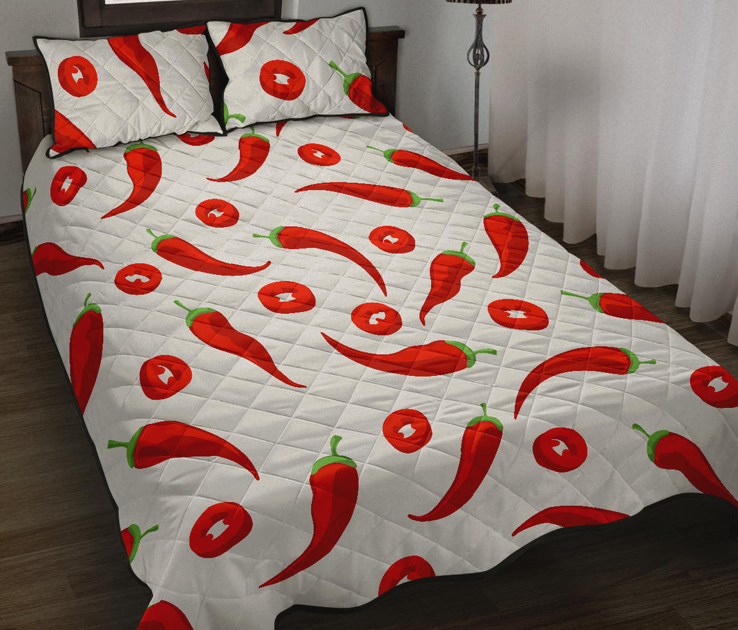 Chili pattern Quilt Bed Set