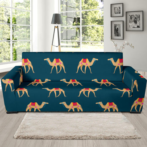 Camel Pattern Blue Blackground Sofa Slipcover