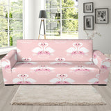 White Swan And Flower Love Pattern Sofa Slipcover