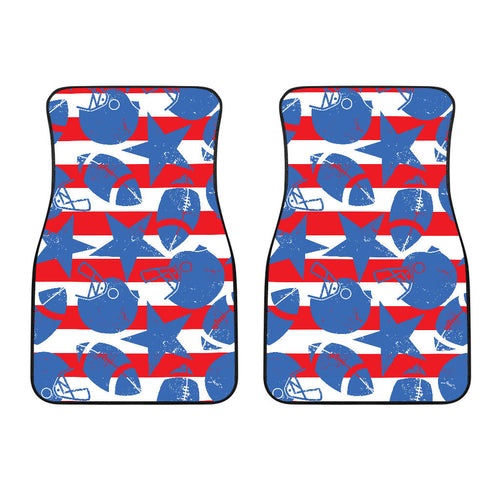 American Football Ball Star Stripes Pattern  Front Car Mats