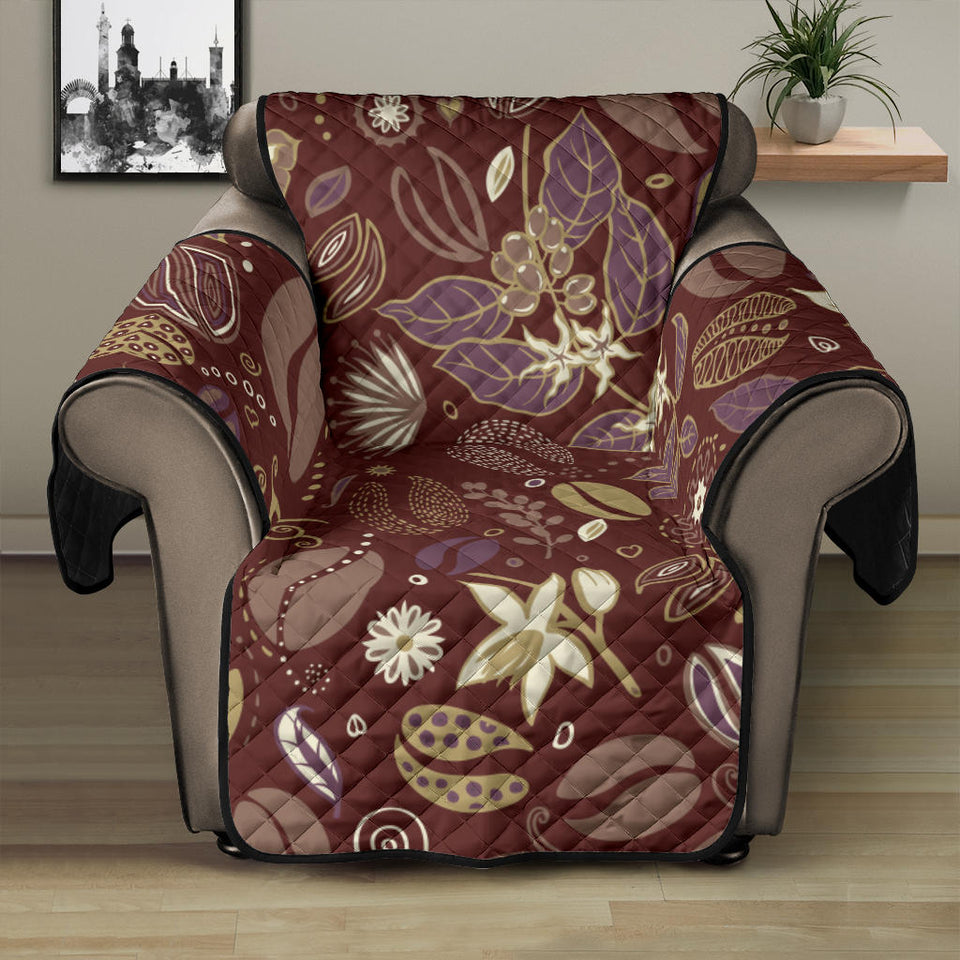 Coffee bean flower pattern Recliner Cover Protector