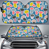 Colorful Mushroom Design Pattern Car Sun Shade