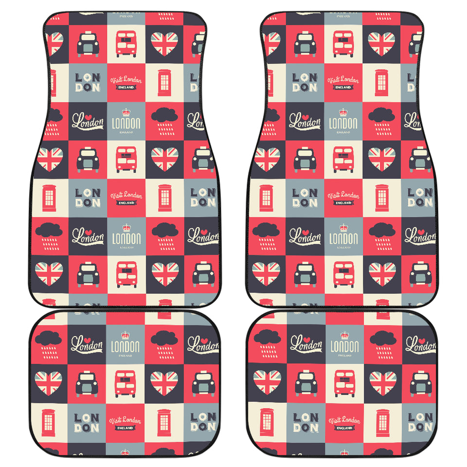 British Pattern Print Design 05 Front and Back Car Mats