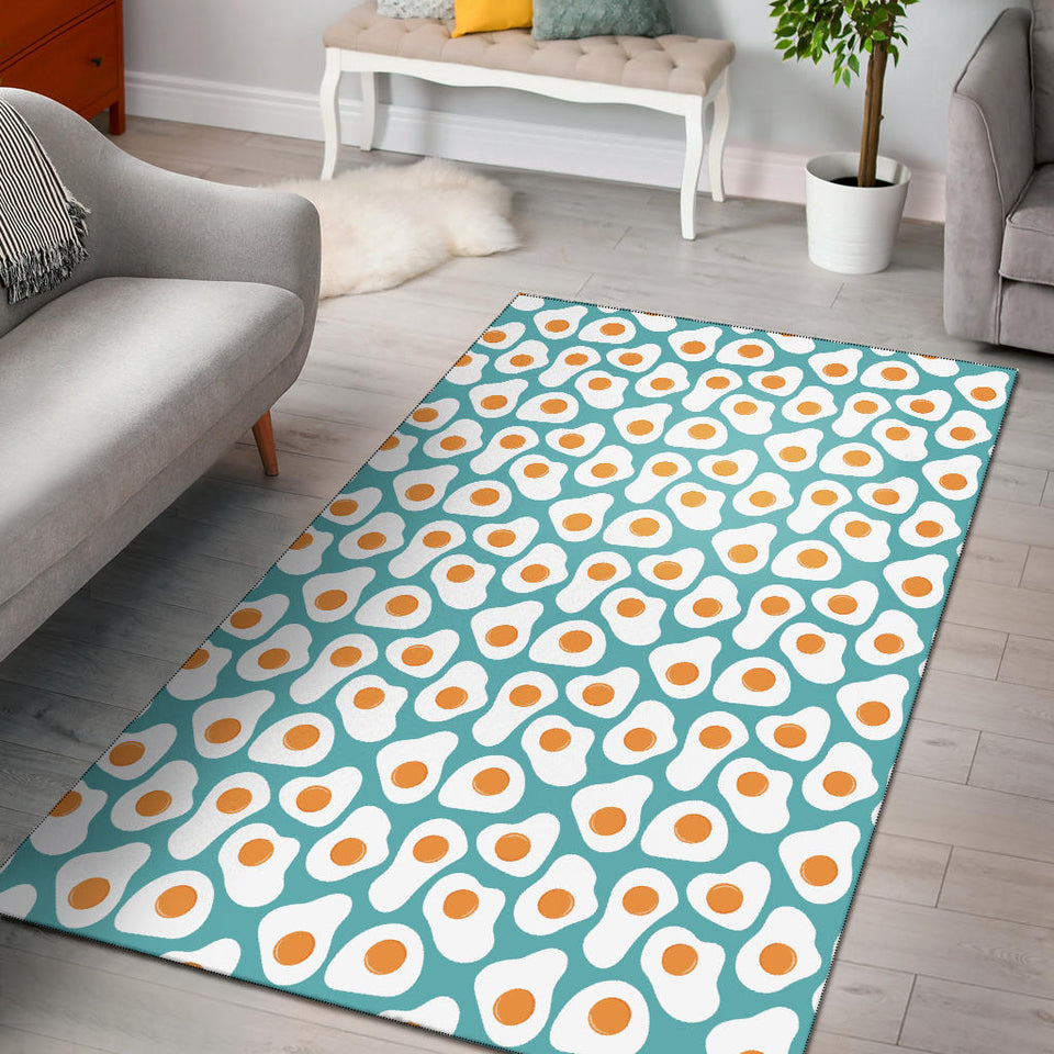 Fried Eggs Pattern Print Design 04 Area Rug
