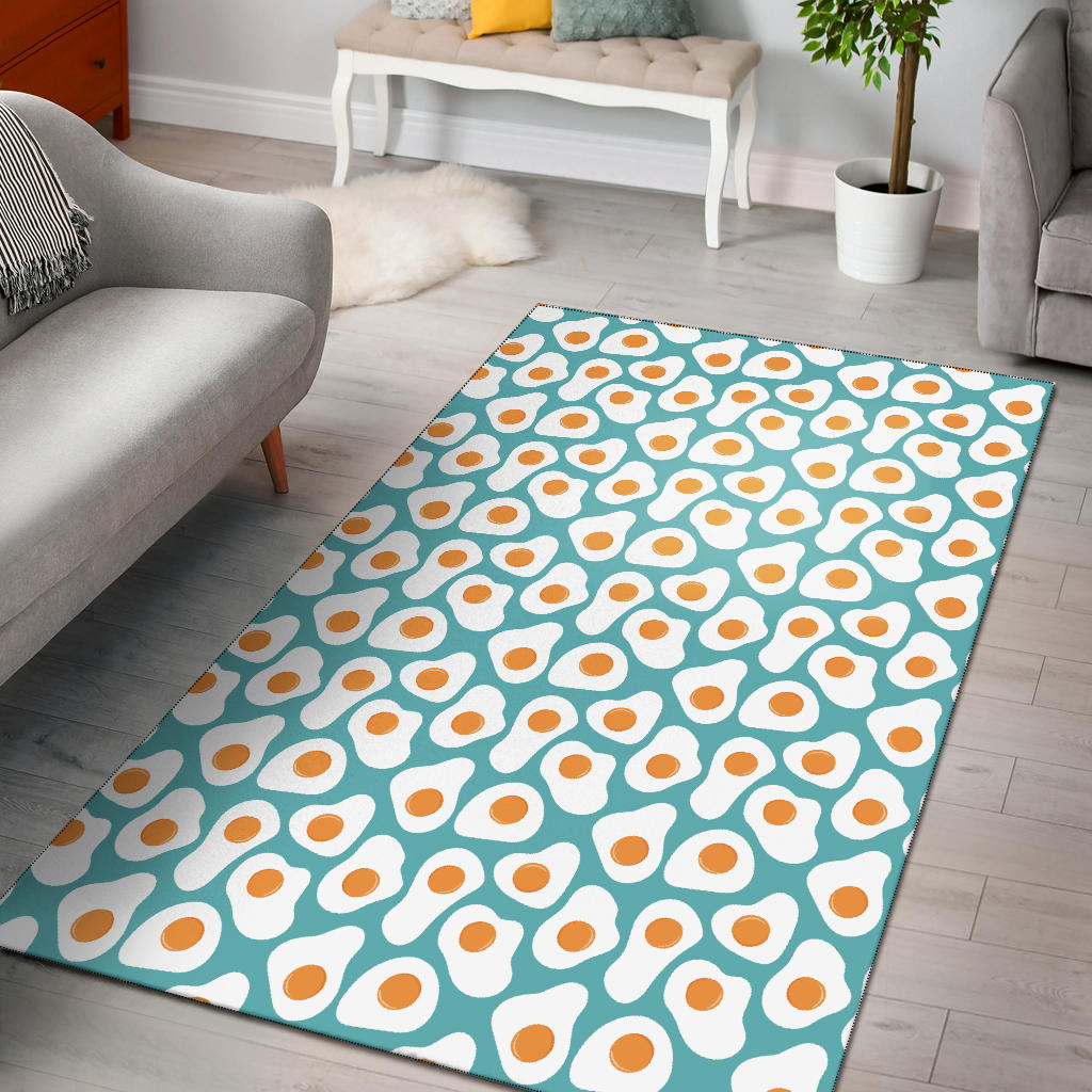 Fried Eggs Pattern Print Design 04 Area Rug