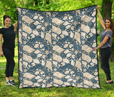 Shell Polynesian Tribal Design Pattern Premium Quilt