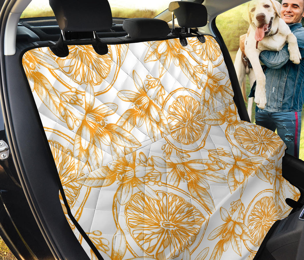 Hand Drawn Orange Fruit Pattern Dog Car Seat Covers