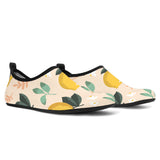 Lemon Flower Leave Pattern Aqua Shoes