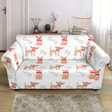 Chihuahua Bone Paw Pattern Loveseat Couch Slipcover