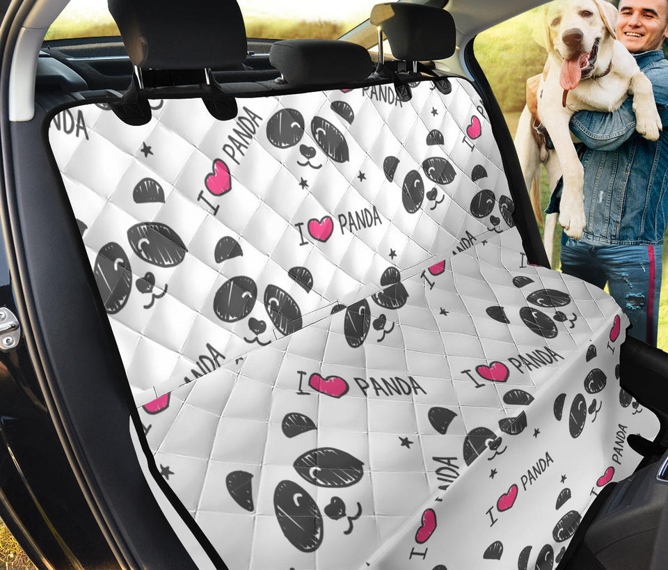 Hand Drawn Faces Of Pandas Pattern Dog Car Seat Covers