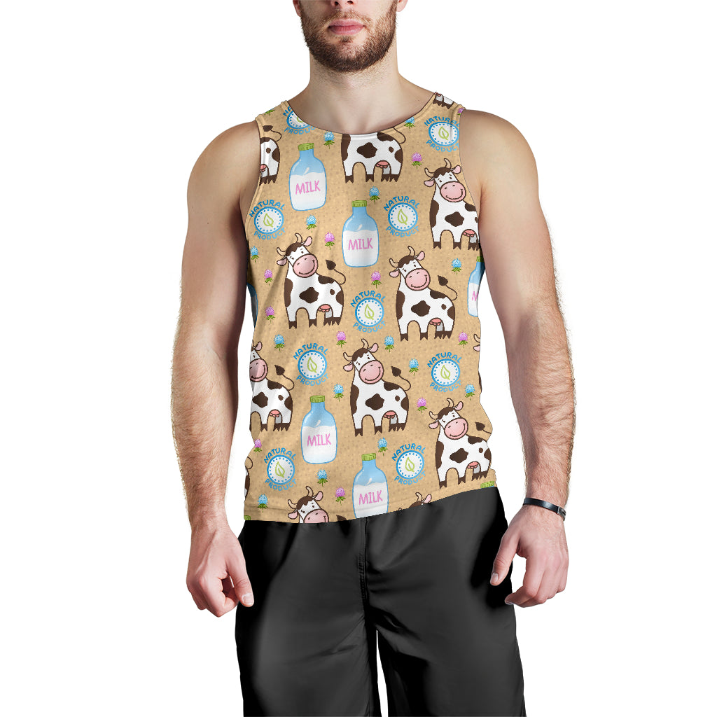 Cow bottle of milk pattern Men Tank Top