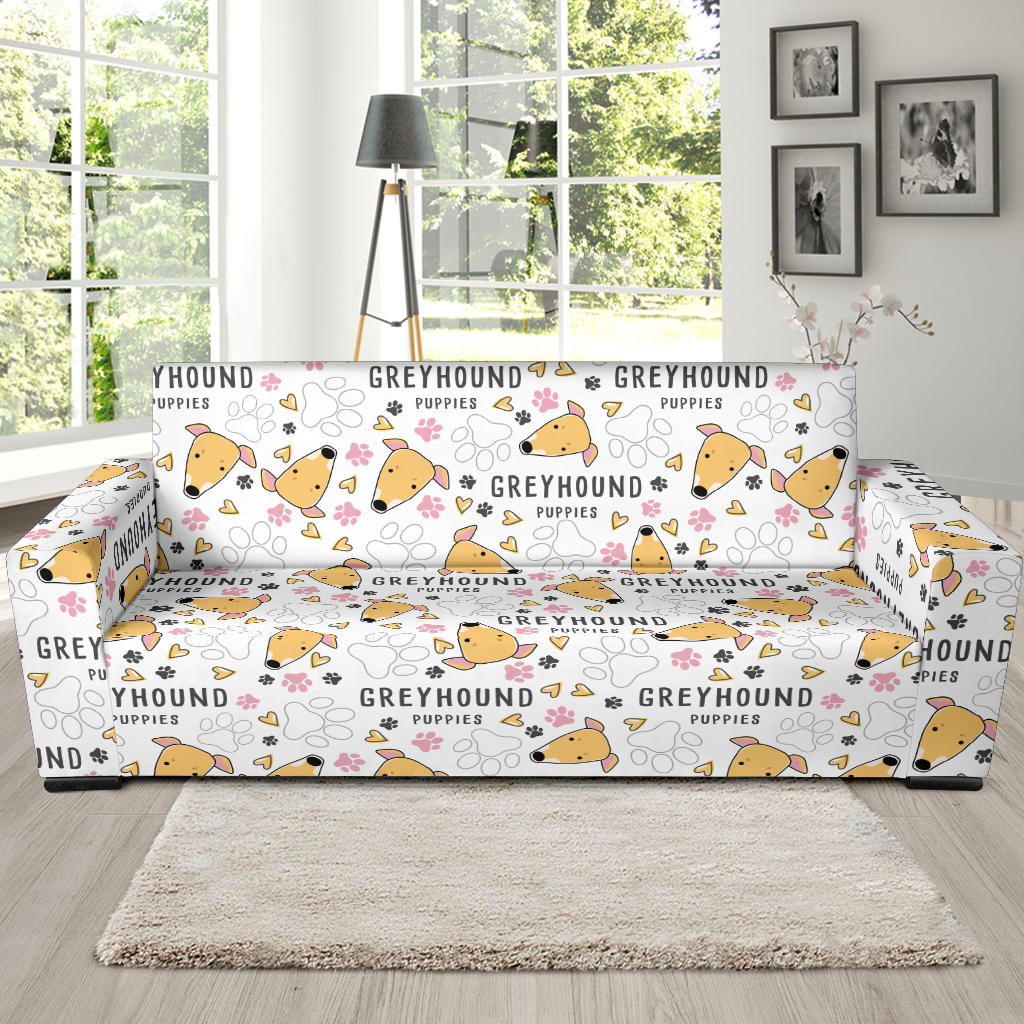 Greyhound Pattern Print Design 03 Sofa Slipcover