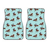 Horses Running Horses Rider Pattern Front Car Mats