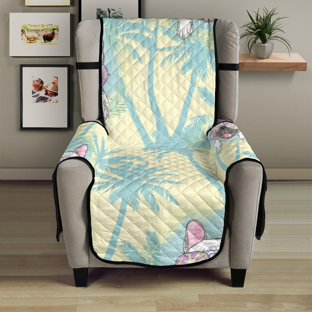 French bulldog hawaii blackground Chair Cover Protector