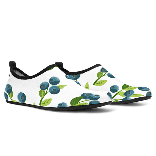 Blueberry White Background Aqua Shoes