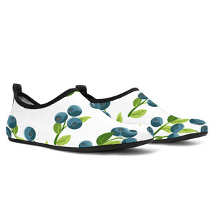 Blueberry White Background Aqua Shoes