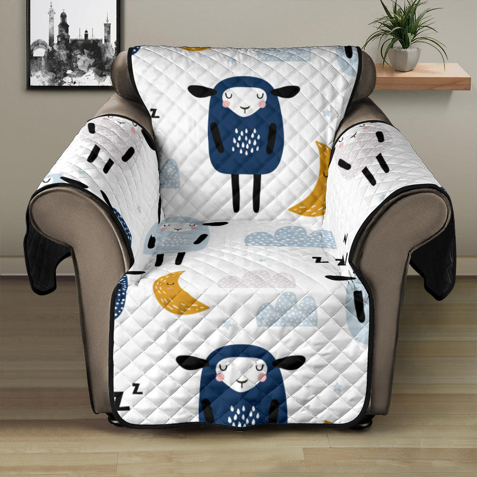 Cute sleeping sheep moon cloud pattern Recliner Cover Protector