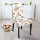 Hand Drawn Pizza Pattern Dining Chair Slipcover
