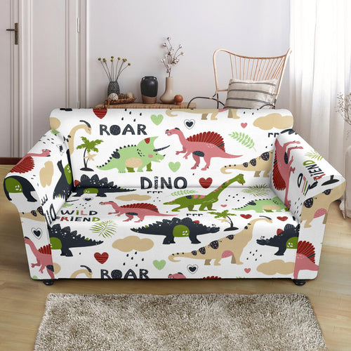 Cute Dinosaurs Pattern Loveseat Couch Slipcover