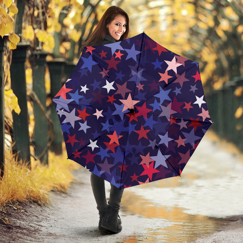 Red Blue Star Pattern Umbrella
