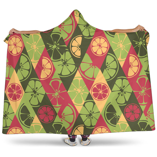 Cool Geometric Lime Pattern Hooded Blanket