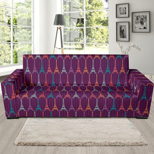 Eiffel Tower Pattern Print Design 05 Sofa Slipcover