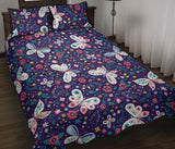 Colorful butterfly flower pattern.eps Quilt Bed Set