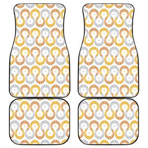 Horseshoes Pattern Print Design 03 Front and Back Car Mats